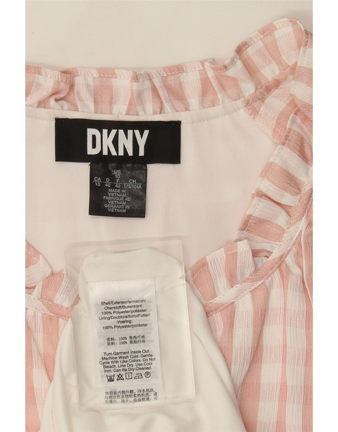 Женское платье-футляр DKNY EU 42, большой розовый цвет в мелкую клетку, полиэстер