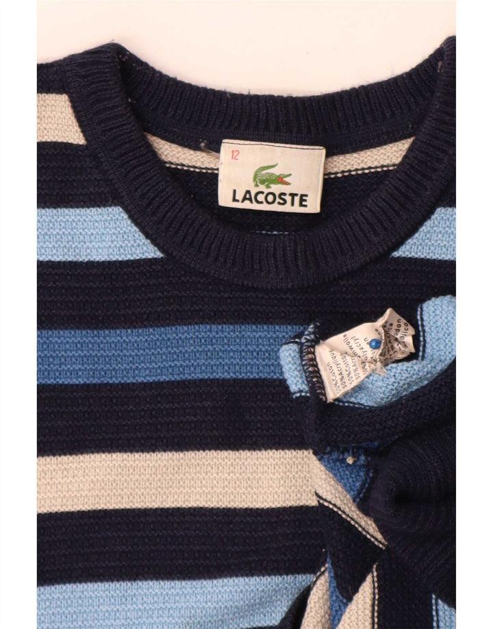 Свитер Lacoste для мальчиков с круглым вырезом 11-12 лет в разноцветную полоску
