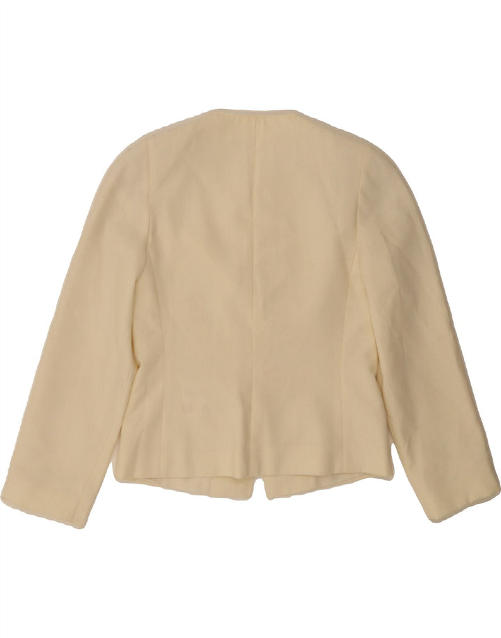 ST MICHAEL Womens 1 Button Blazer Jacket UK 10 Small  Beige Polyester Vintage St Michael and Second-Hand St Michael from Messina Hembry 