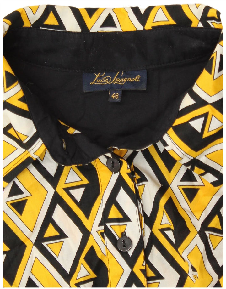 Женское платье-трапеция Luisa Spagnoli IT 46, большое желтое с геометрическим рисунком