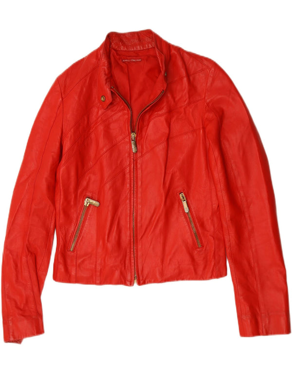 Винтажная женская кожаная куртка-гонщик IT 44 Medium Red Leather