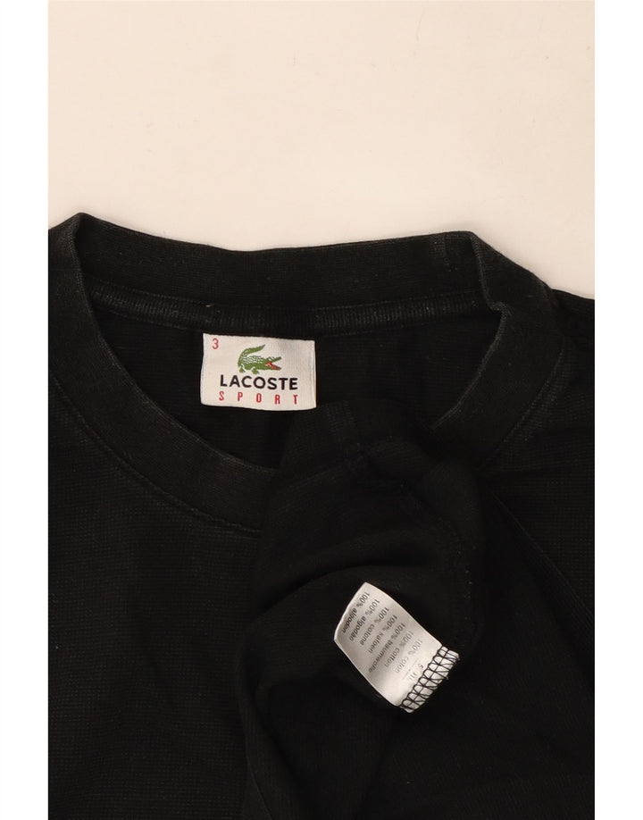 Мужская футболка Lacoste, размер 3, маленькая, черная, хлопок