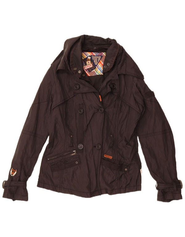 Женская двубортная ветровка Trademark UK 14, средний черный цвет