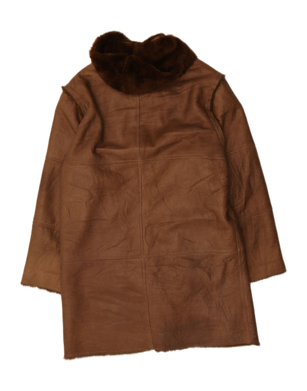 Мужское пальто Coveri из шерпы с капюшоном UK 44 2XL Коричневое