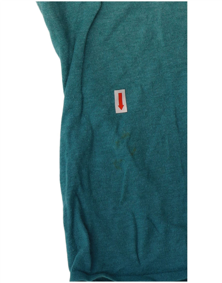 Женский топ для толстого лица с длинным рукавом, Великобритания, 14 больших бирюзовых цветов, хлопок