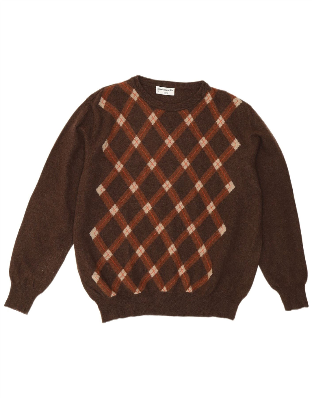 Мужской джемпер с вырезом лодочкой Pierre Cardin IT 56 2XL Коричневый Argyle/Diamond