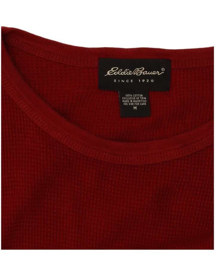 Eddie Bauer Мужской топ с длинным рукавом, средний красный хлопок