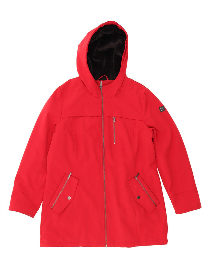 DKNY Womens Hooded Windbreaker Jacket UK 18 XL Red Polyester Vintage Dkny and Second-Hand Dkny from Messina Hembry 