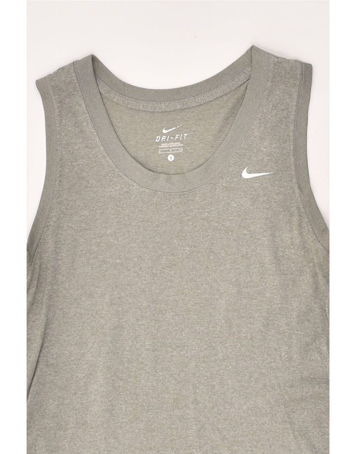 NIKE Womens Vest Top UK 8 Small Grey Polyester | Vintage Nike | Thrift | Second-Hand Nike | Used Clothing | Messina Hembry 