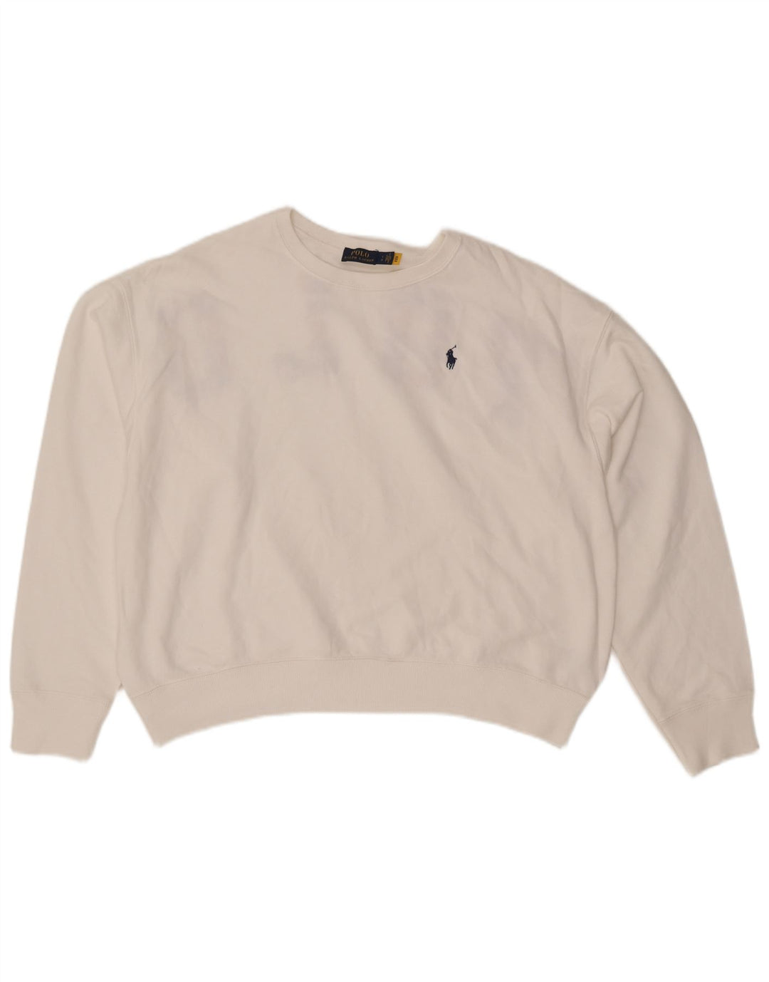 Женский укороченный свитшот POLO RALPH LAUREN UK 16, большой белый