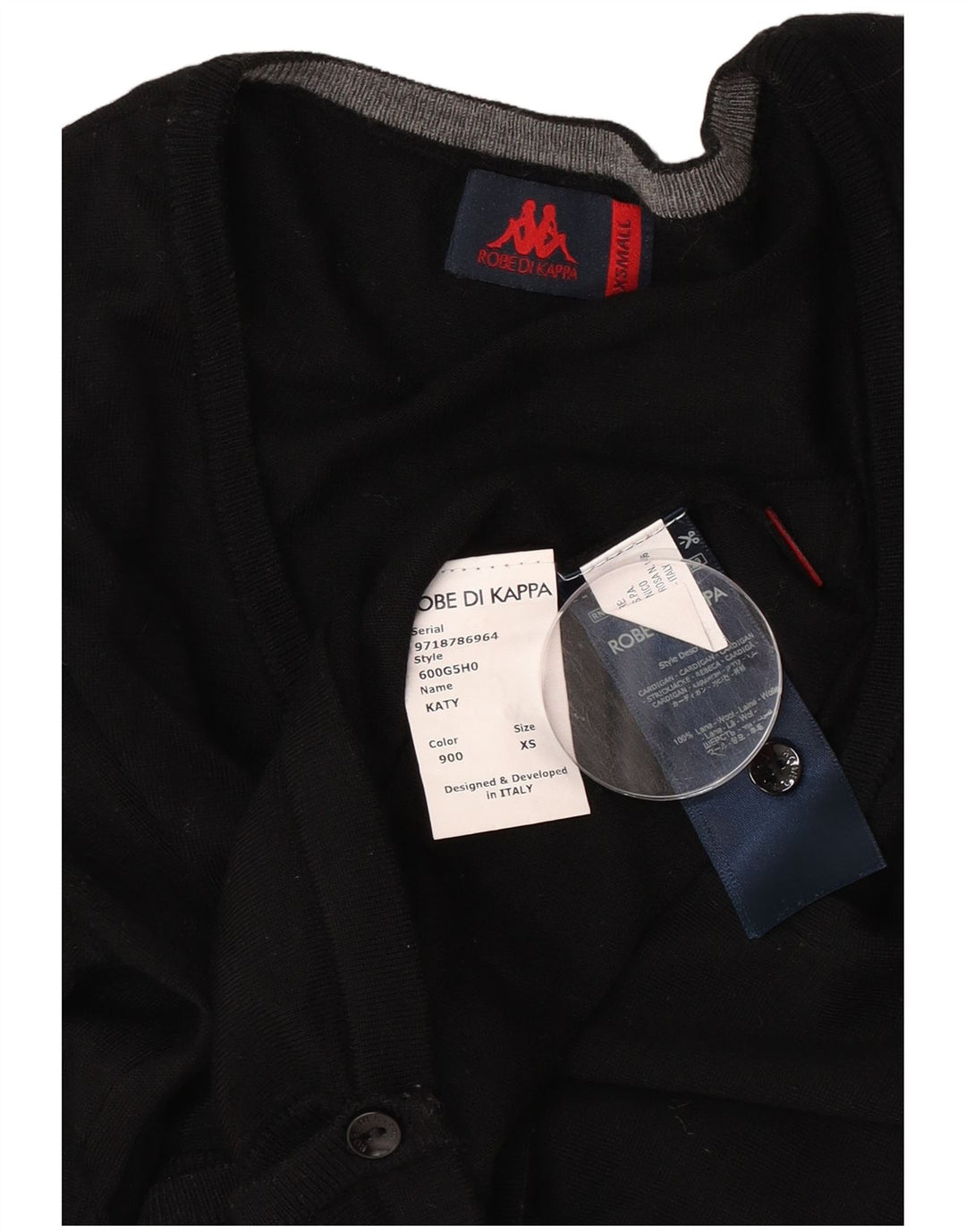 Женский кардиган Kappa UK 6 XS, черный, шерсть
