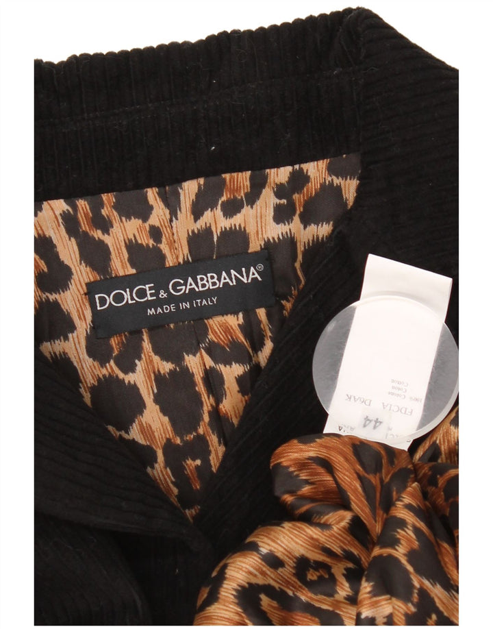 Женское вельветовое пальто Dolce & Gabbana IT 44, средний черный, хлопок, классика