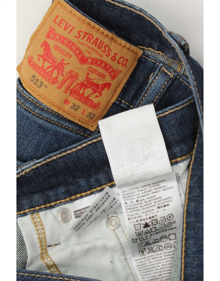 Мужские прямые джинсы Levi's 513 W32 L32 синие, хлопок