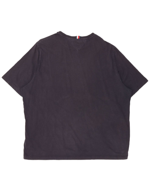 Мужская футболка с рисунком Tommy Hilfiger, топ 4XL, темно-синий, хлопок