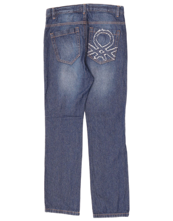 Женские прямые джинсы Benetton с рисунком W26 L26 синие