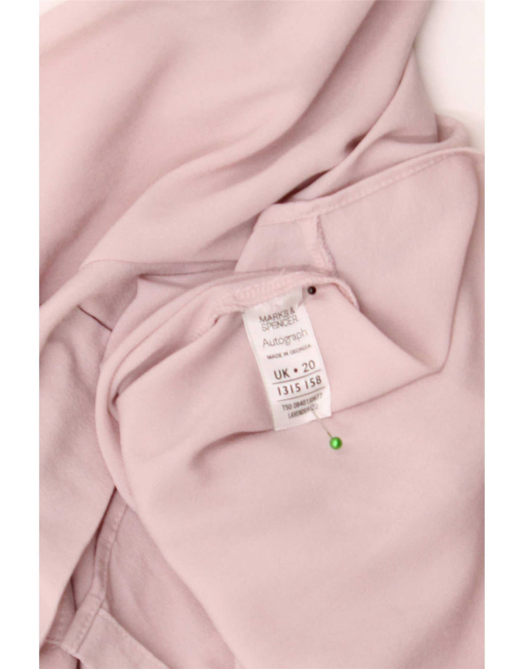 Женская блузка-рубашка Marks & Spencer UK 20 2XL розовая из полиэстера