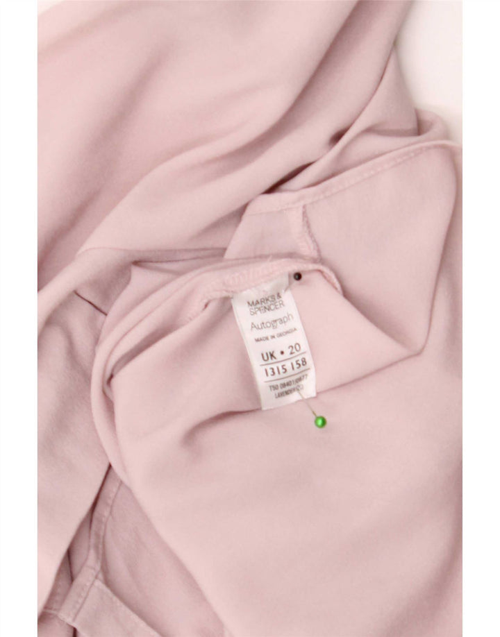 Женская блузка-рубашка Marks & Spencer UK 20 2XL розовая из полиэстера