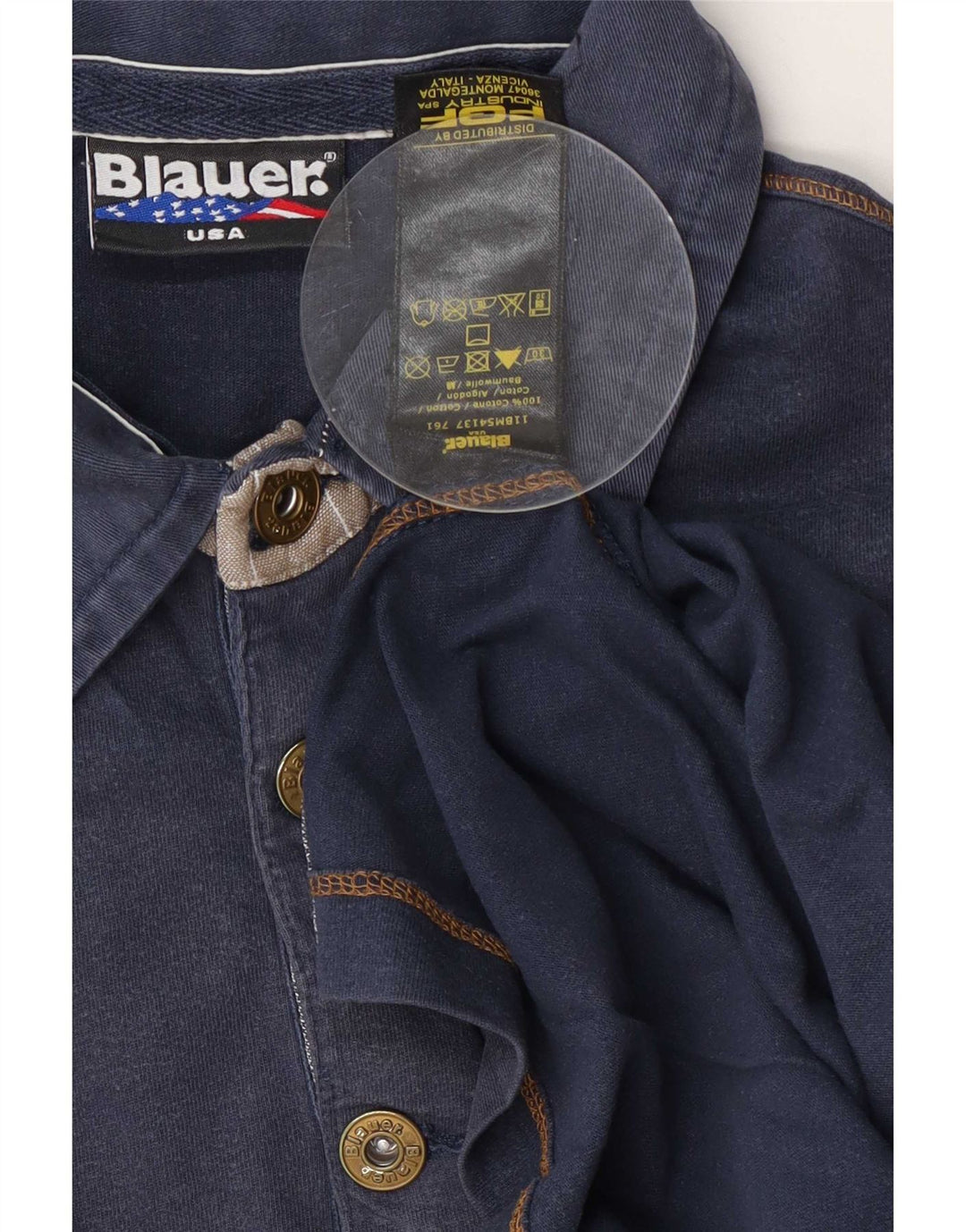 Мужская рубашка-поло Blauer XL, синяя, хлопок