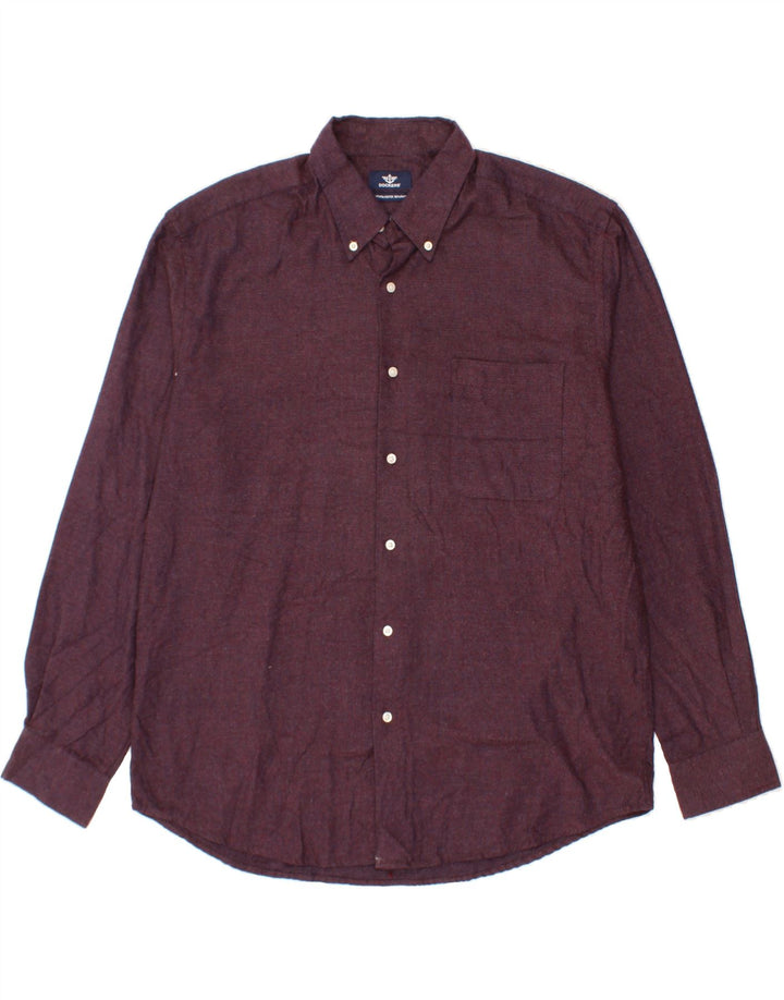 DOCKERS Mens Shirt Size 16 16 1/2 Large Purple Polyester Vintage Dockers and Second-Hand Dockers from Messina Hembry 