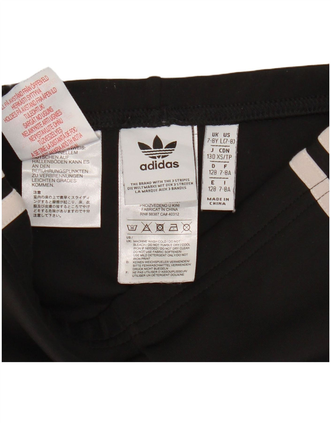 Леггинсы Adidas для девочек 7-8 лет, черные, полиэстер
