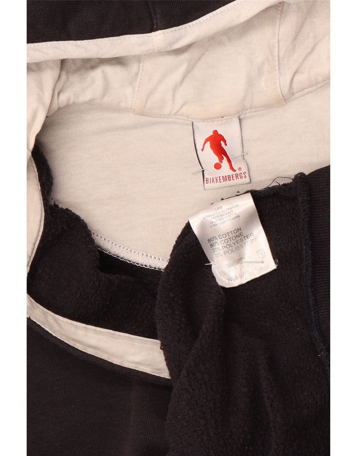 Женский джемпер с капюшоном на пуговицах Bikkembergs UK 14, средний черный хлопок