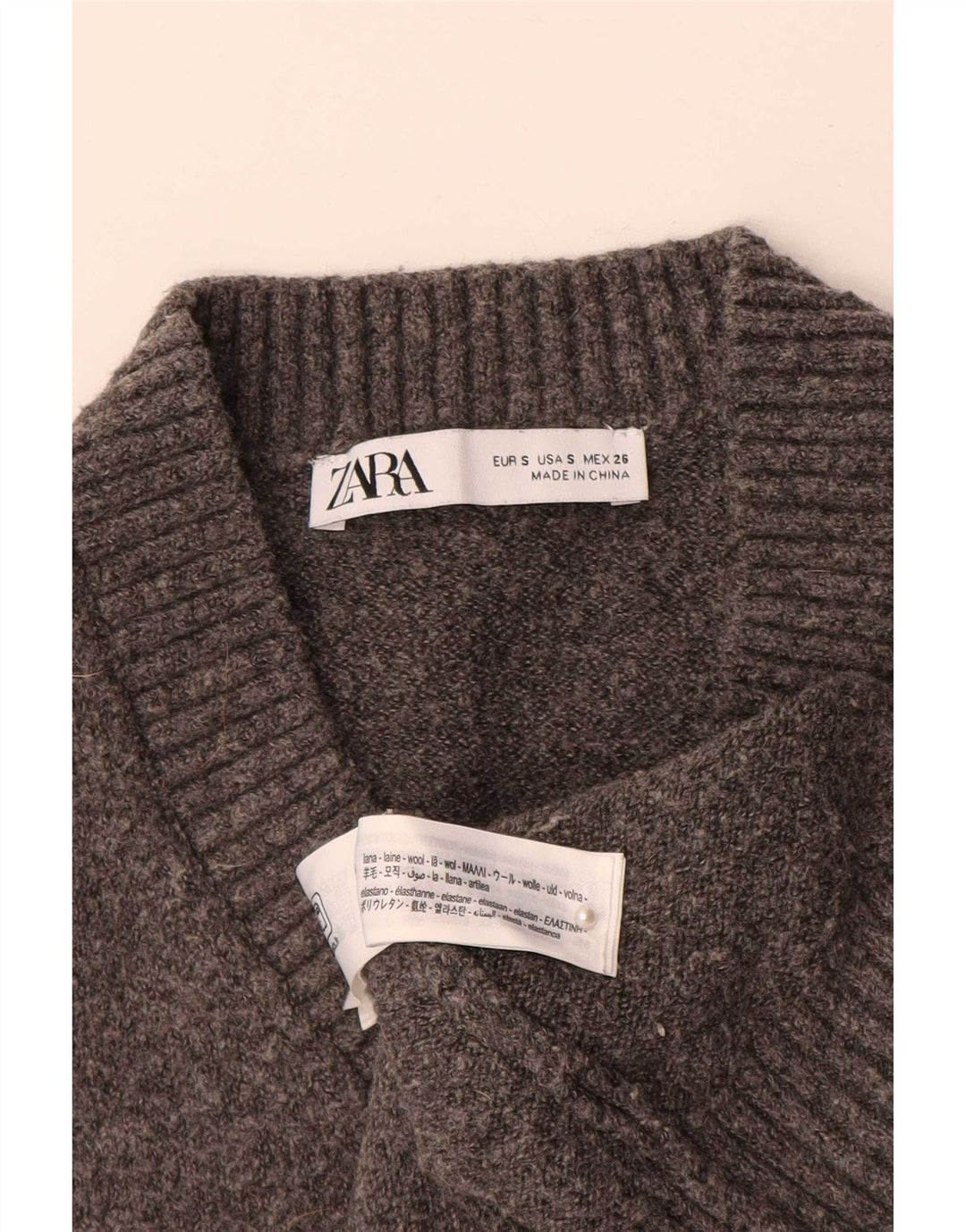 Женская укороченная майка Zara UK 10, маленькая серая шерсть
