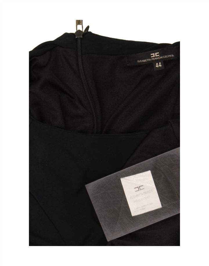 ELISABETTA FRANCHI Womens Sheath Dress IT 44 Medium Black Viscose