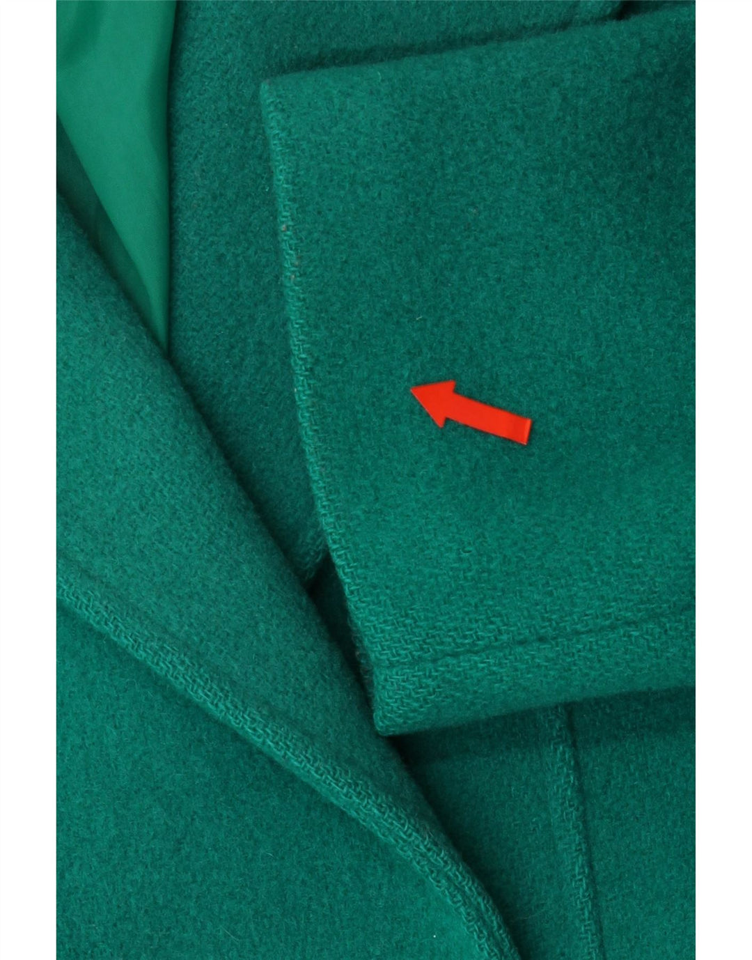 CLOVER Womens Double Breasted Coat UK 12 Medium Green Wool Vintage Clover and Second-Hand Clover from Messina Hembry 