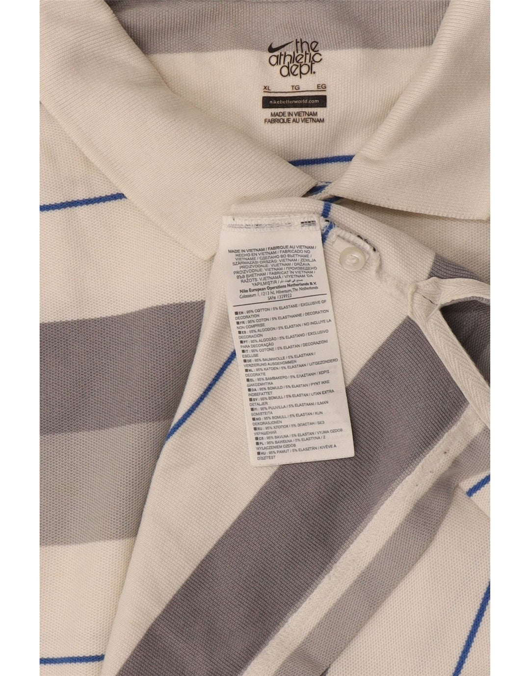 Мужская рубашка-поло Nike XL, хлопковая серая полоска