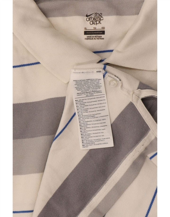 Мужская рубашка-поло Nike XL, хлопковая серая полоска