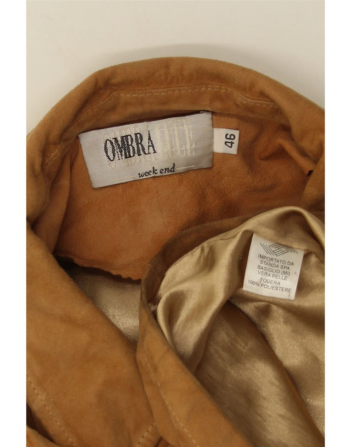 Мужская замшевая куртка Ombraluce IT 46, большая коричневая кожа