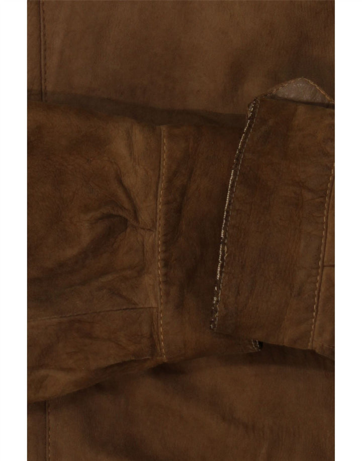 Винтажная мужская кожаная куртка UK 40, большая бежевая