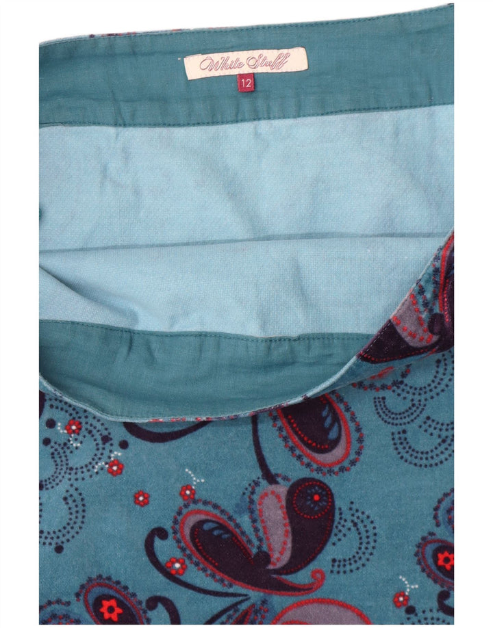 Женская прямая юбка White Stuff UK 12 Medium W32 Синяя с пейсли
