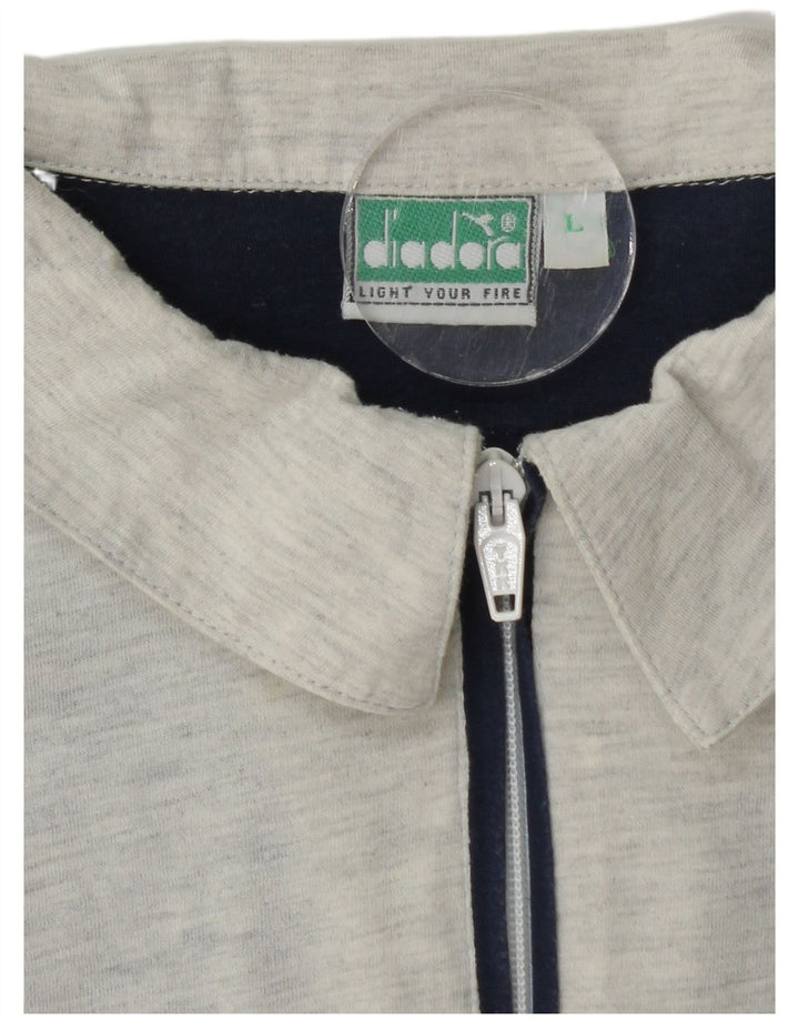 Мужская рубашка поло DIADORA с рисунком, большая, темно-синяя, хлопковая с цветными блоками