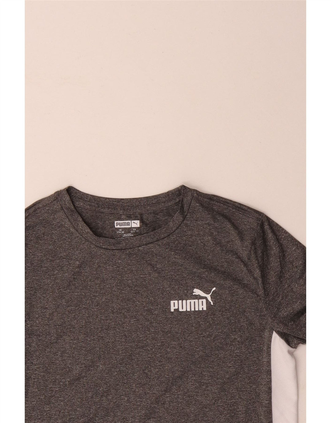 Топ с рисунком Puma для мальчиков с длинными рукавами, 14–15 лет, большой серый цвет с блоками