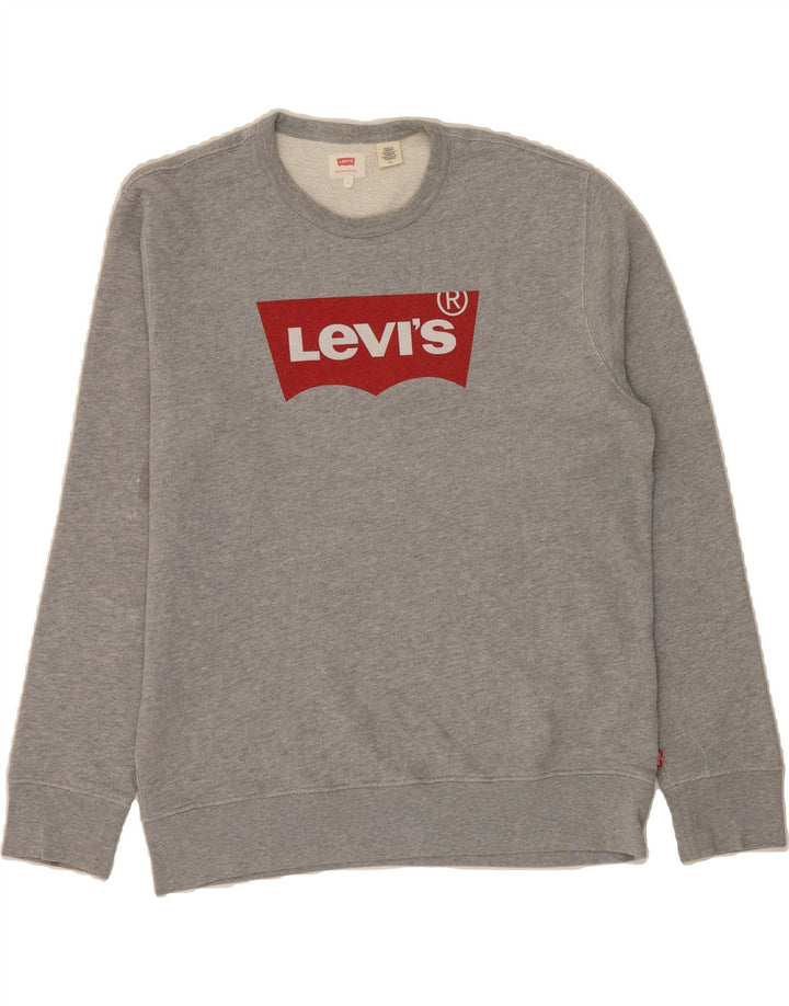 LEVI'S Mens Graphic Sweatshirt Jumper Large Grey Cotton Vintage Levi's and Second-Hand Levi's from Messina Hembry 