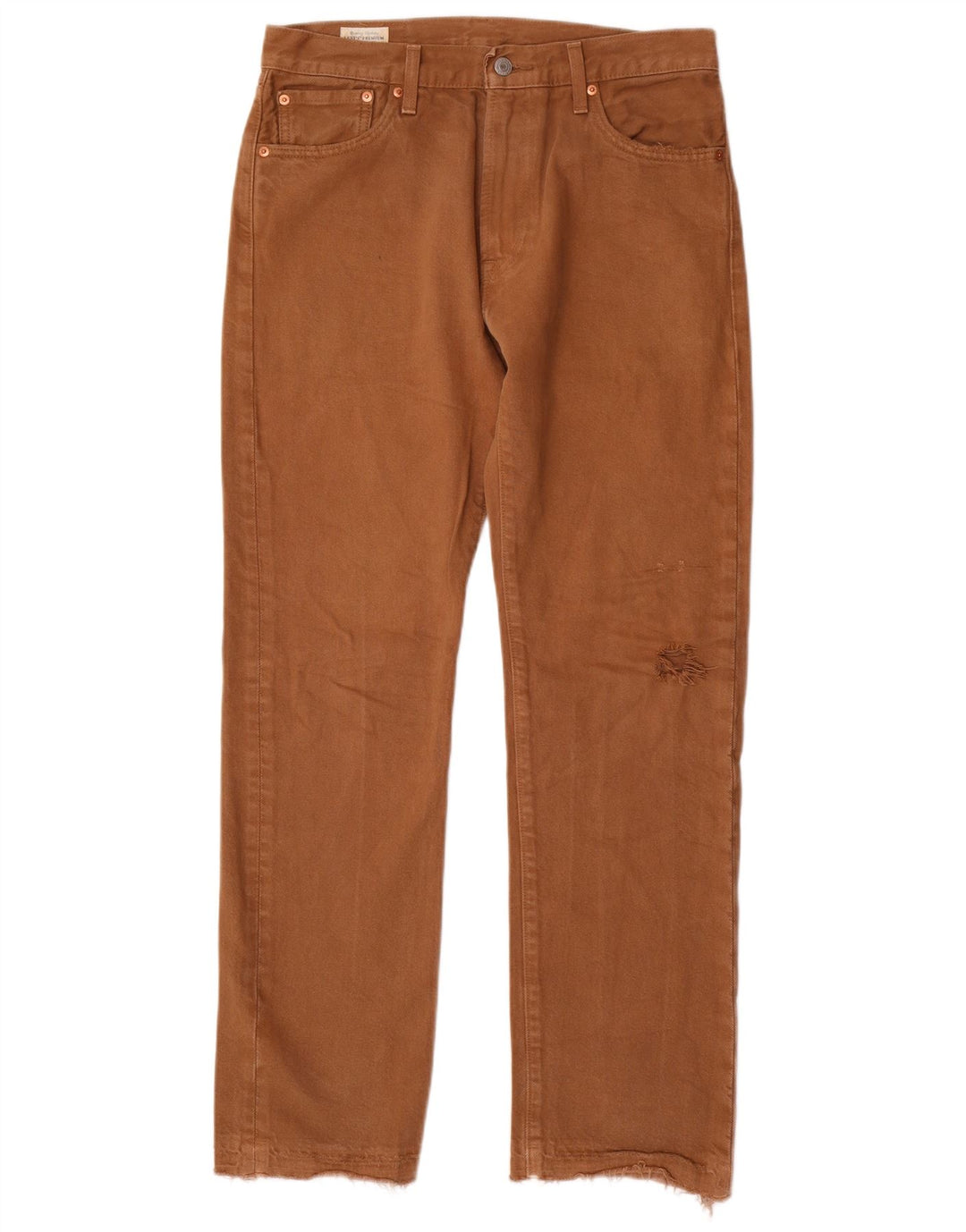 Мужские прямые джинсы Levi's 551 W30 L32 коричневые, хлопок