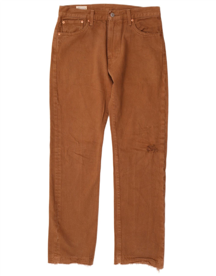 Мужские прямые джинсы Levi's 551 W30 L32 коричневые, хлопок