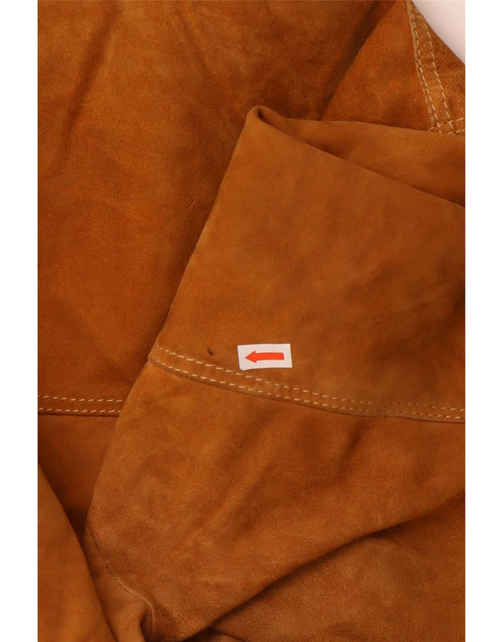 Мужской замшевый бомбер VINTAGE UK 40, большой бежевый