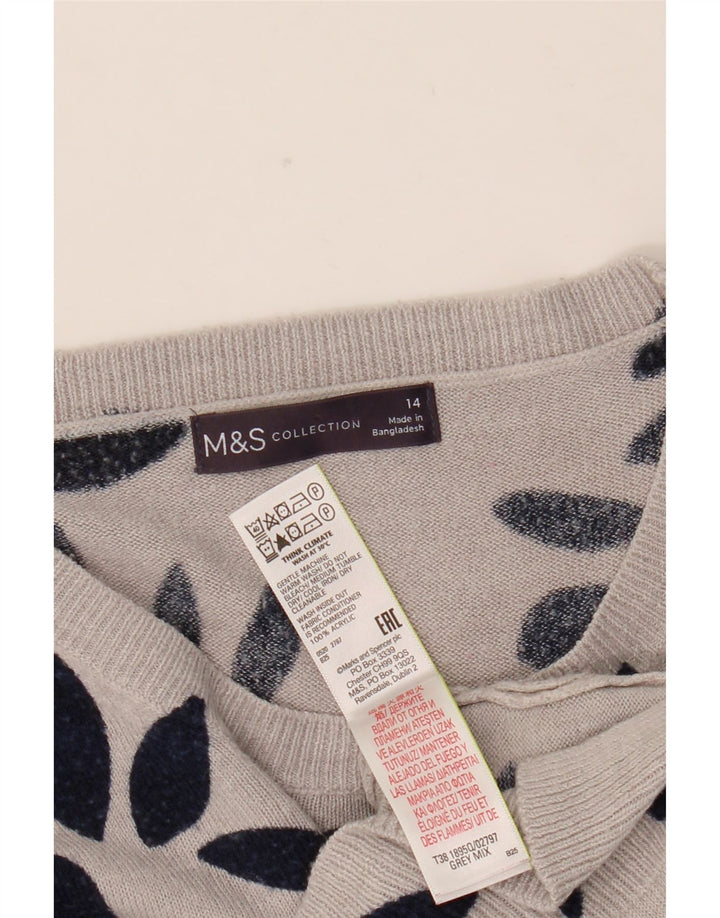Женский джемпер с вырезом «лодочка» Marks & Spencer UK 14, большой серый