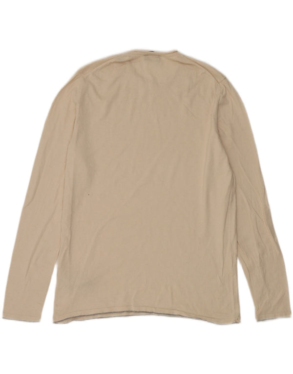 Женский топ Massimo Dutti с длинным рукавом UK 18 XL, бежевый хлопок