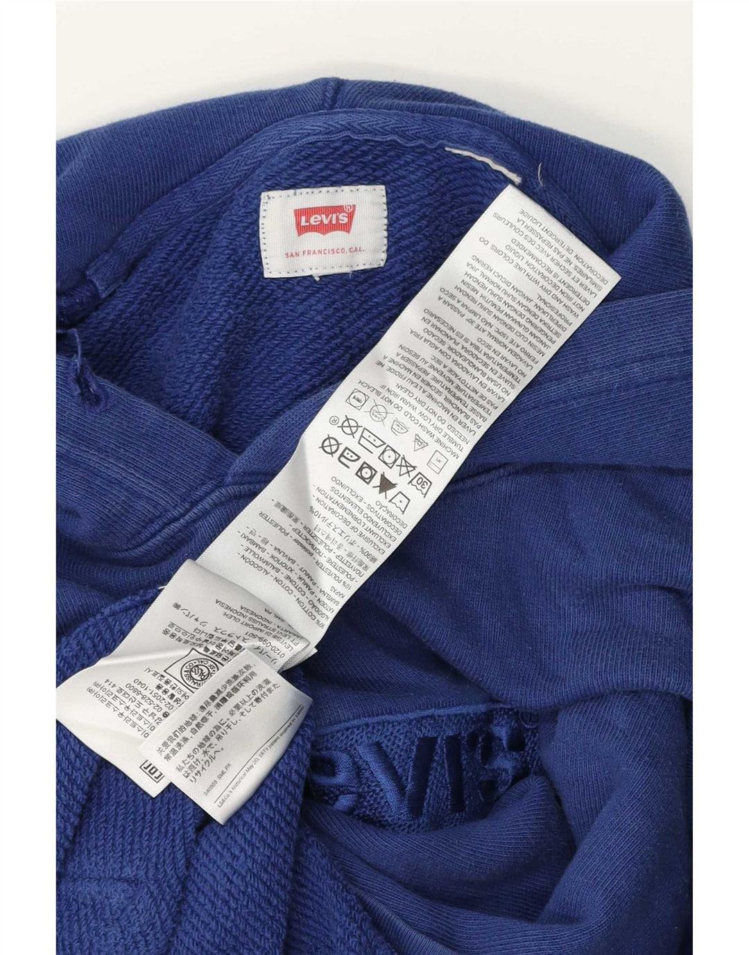 Мужской джемпер с капюшоном Levi's, маленький синий, хлопковый