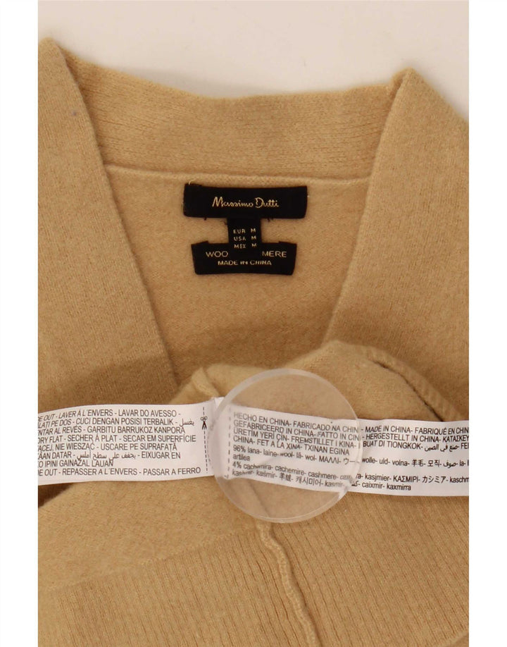 Женский укороченный кардиган Massimo Dutti UK 12, средний бежевый, шерсть