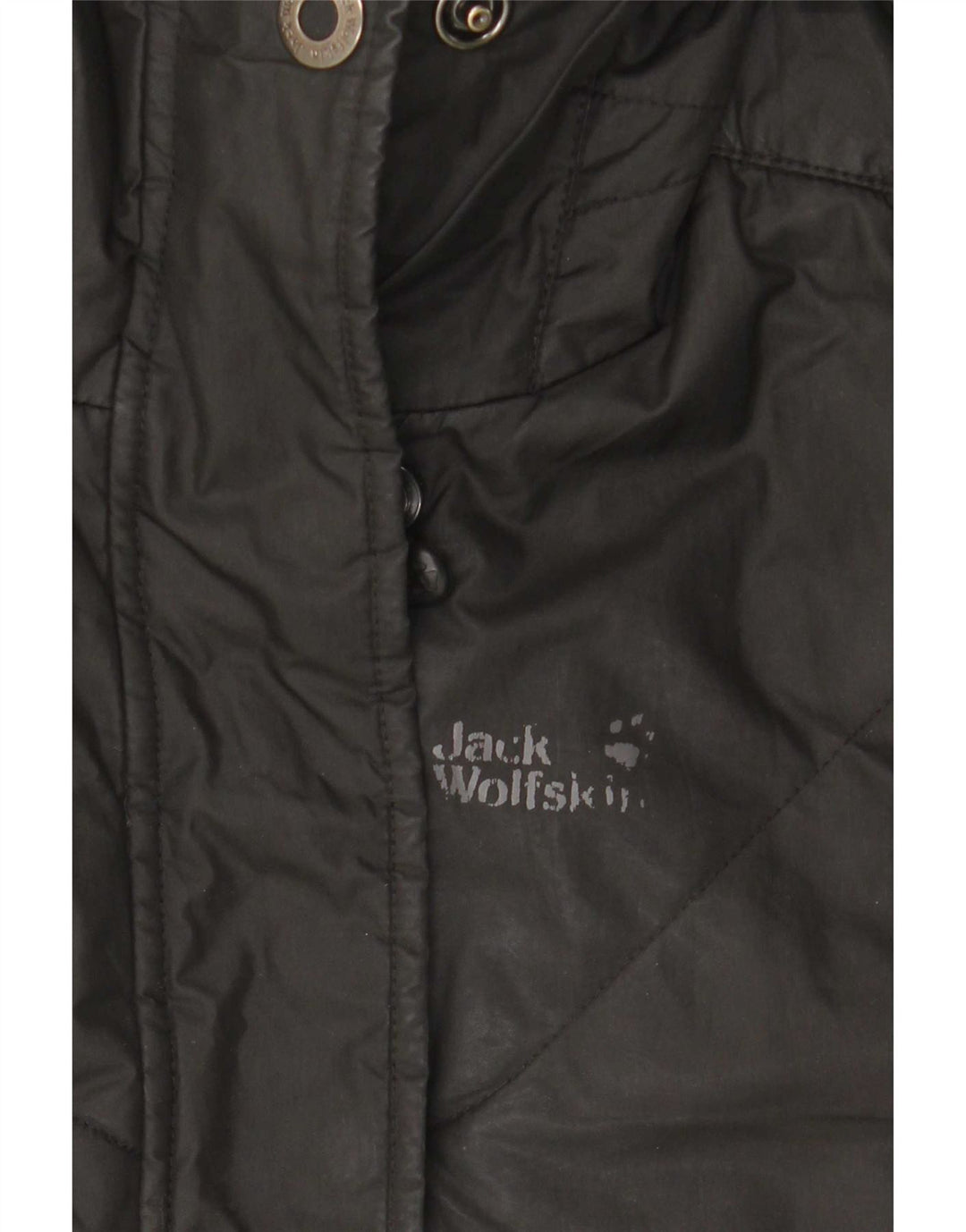 Женское стеганое пальто с капюшоном Jack Wolfskin UK 10, маленький черный полиэстер