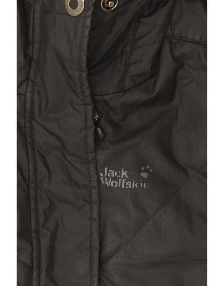 Женское стеганое пальто с капюшоном Jack Wolfskin UK 10, маленький черный полиэстер