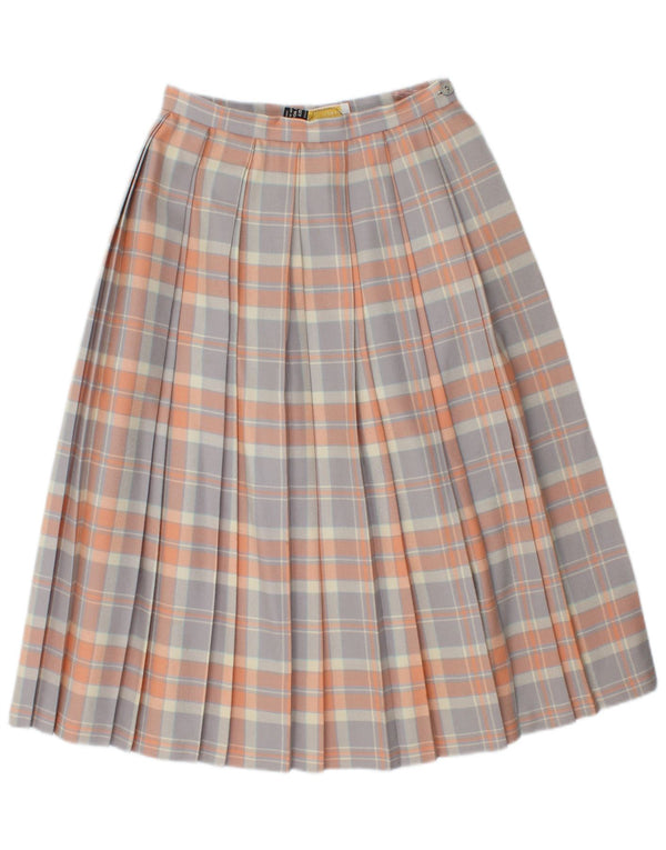 Винтажная женская плиссированная юбка-нож, Великобритания, 10 маленьких размеров, W26, разноцветная, новая шерсть