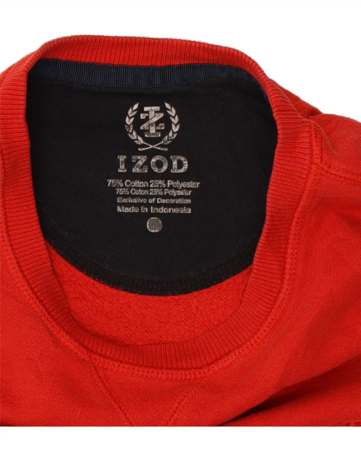 IZOD Mens Sweatshirt Jumper Large Red Cotton Vintage Izod and Second-Hand Izod from Messina Hembry 
