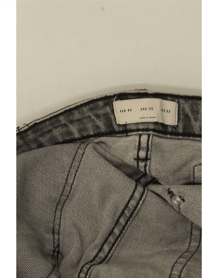 Мужские потертые узкие джинсы Zara EU 42, большие W32 L31, серые