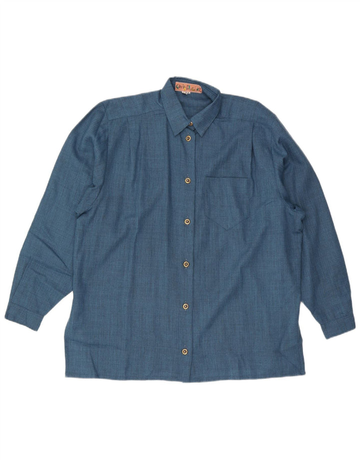 Рубашка женская оверсайз Cinzia Rocca IT 44 Medium Blue Wool