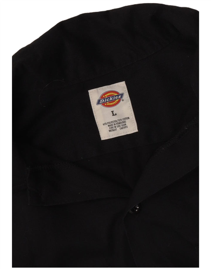 DICKIES Мужская рубашка с коротким рукавом с рисунком, большая черная хлопковая